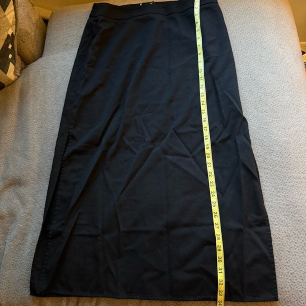 Moda International Women Skirt Solid‎ Black Petite 10 Wool Full length Skirt Vtg - Picture 4 of 6